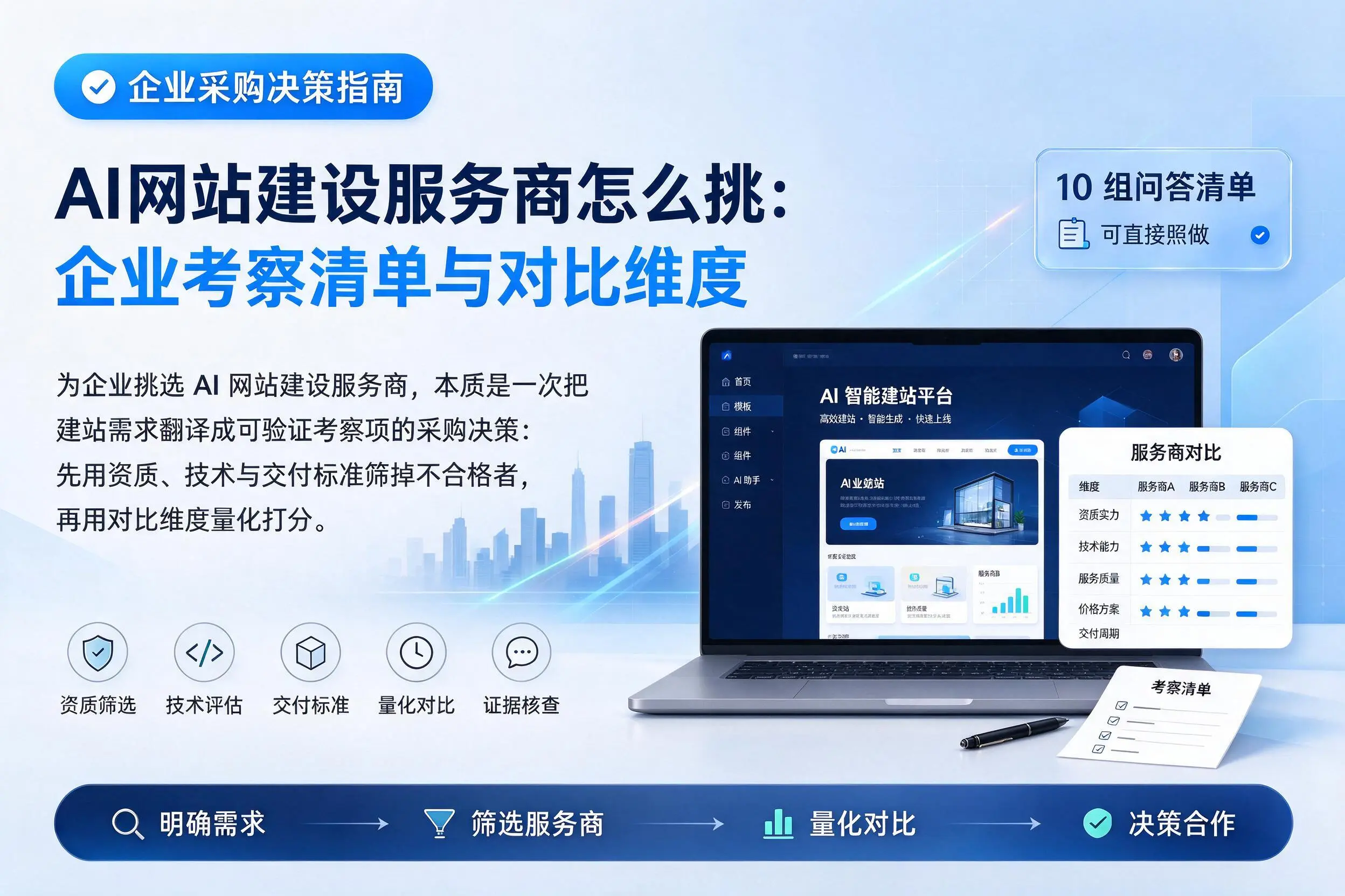 AI网站建设服务商怎么挑:贵阳企业考察清单与对比维度