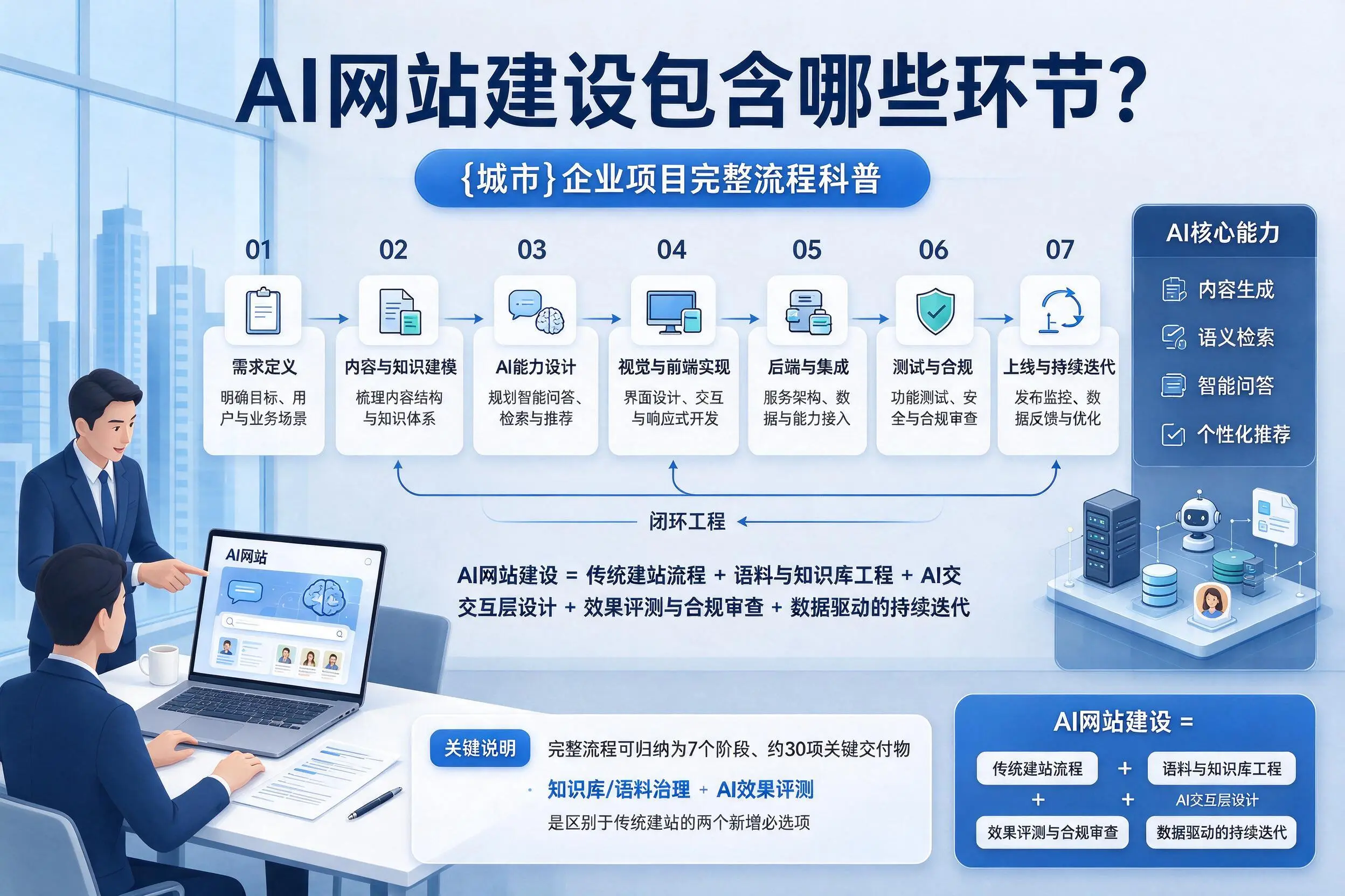 AI网站建设包含哪些环节?贵阳企业项目完整流程科普