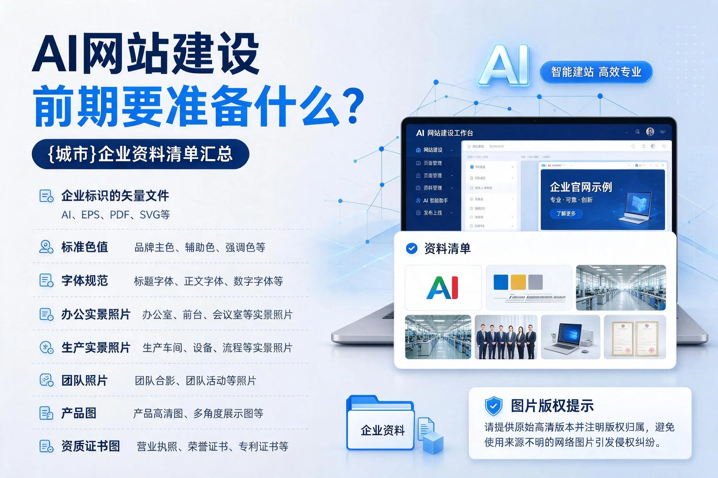 AI网站建设前期要准备什么？贵阳企业资料清单汇总
